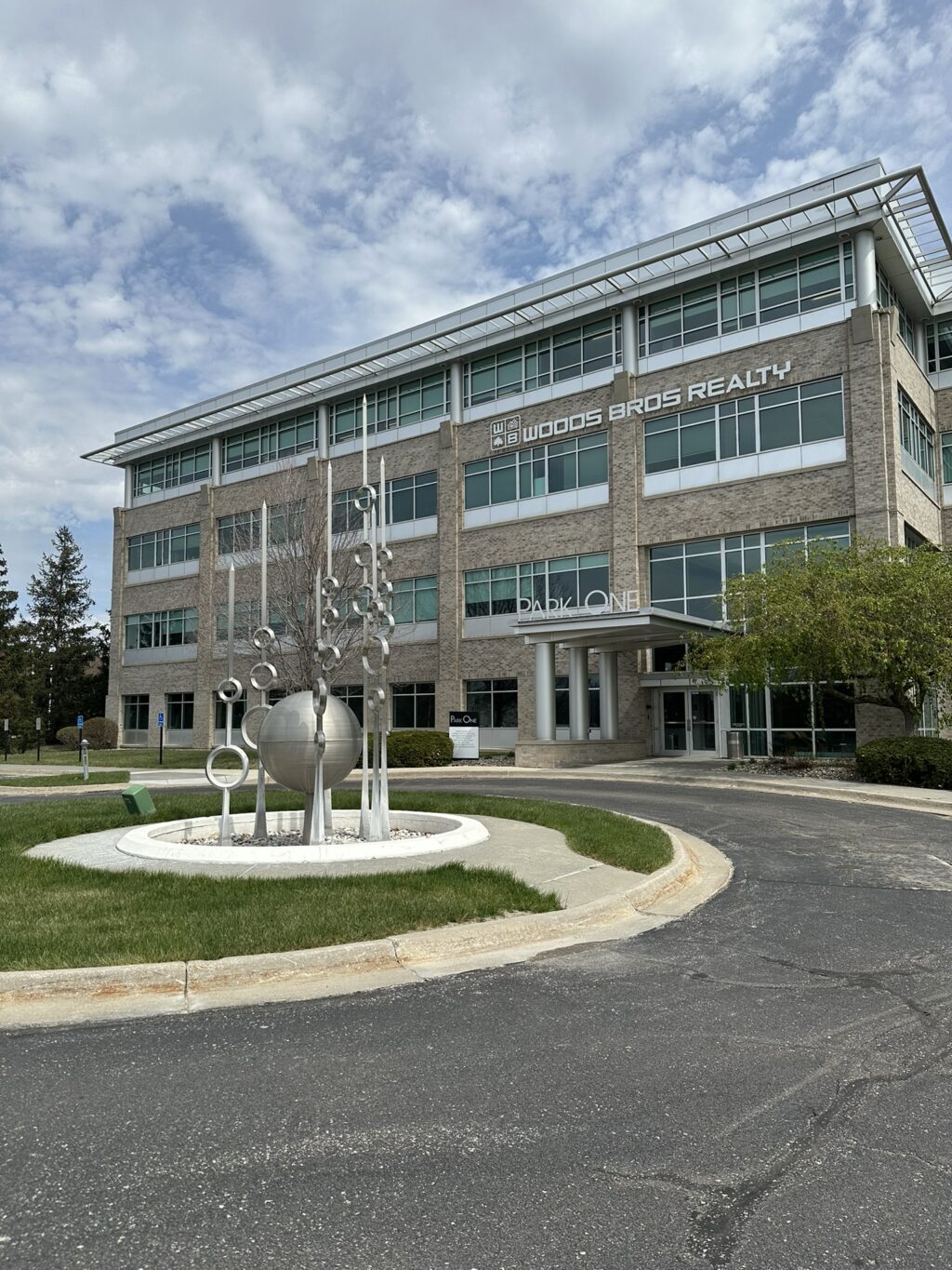 Park One Class A office building exterior at 2900 S 70th Street in Lincoln, Nebraska with modern facade and landscaped entrance